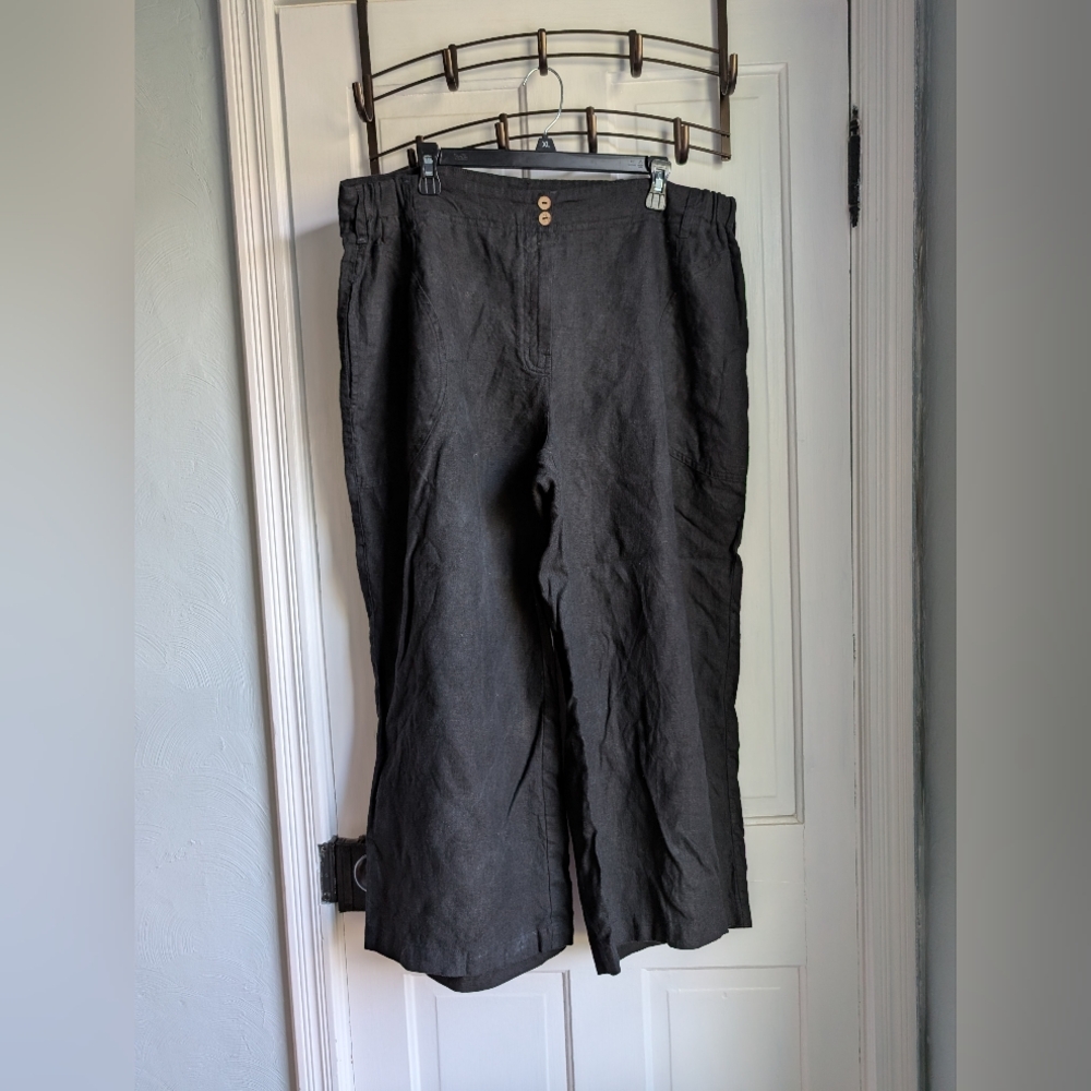 notPERFECTLINEN XXL Sarah Pants Black